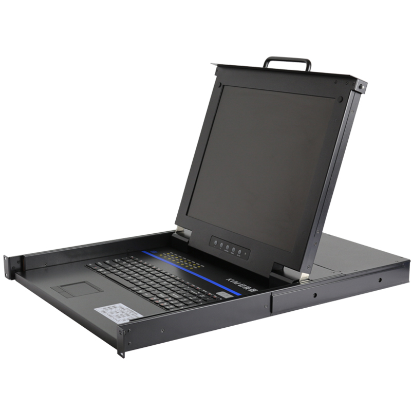 奧盛AS-KVM1716切換器16口VGA 17寸多電腦機(jī)柜顯示器主機(jī)鍵盤(pán)