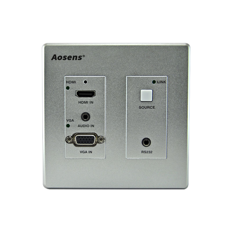 AS-WP270HD 奧盛VGA HDMI延長器投影機HDBaseT發(fā)射轉網線傳輸多媒體86面板